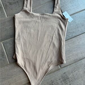 NWT*Abercrombie & Fitch*Beige soft thong one piece tank bodysuit*Medium